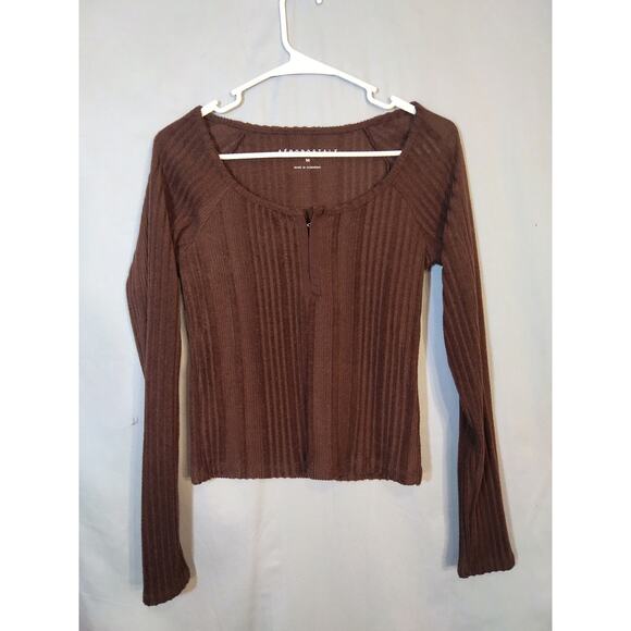 Aeropostale Tops - Aeropostale Y2K Brown Long Sleeve Knit Top